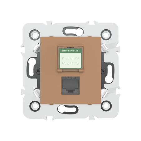 PRISE TELEPHONE RJ12 CAT3 MECECANISME MARRON MILLENIUM - LAP - MEC20922MR5,Prise