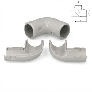 Coude ouvrable à 90° IP40 Ø20 mm - Gris - ELETTROCANALI - ECCI20