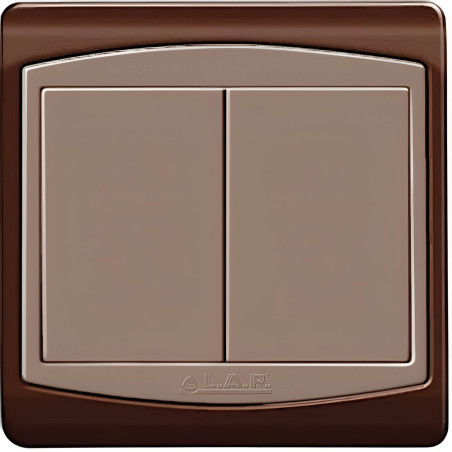 INTERRUPTEUR DOUBLE ALLUMAGE GALAXY MARRON - LAP - 10211MR,Interrupteur