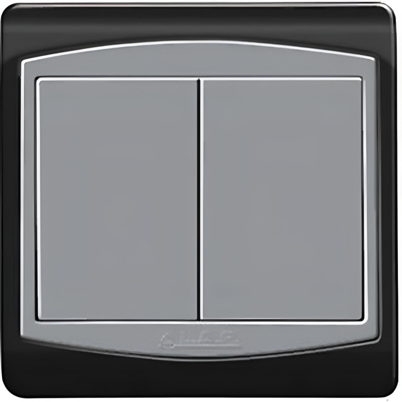 INTERRUPTEUR DOUBLE ALLUMAGE VA ET VIENT Encastré GALAXY GRIS - LAP - 10213GR,Interrupteur