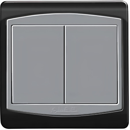 INTERRUPTEUR DOUBLE ALLUMAGE VA ET VIENT Encastré GALAXY GRIS - LAP - 10213GR,Interrupteur