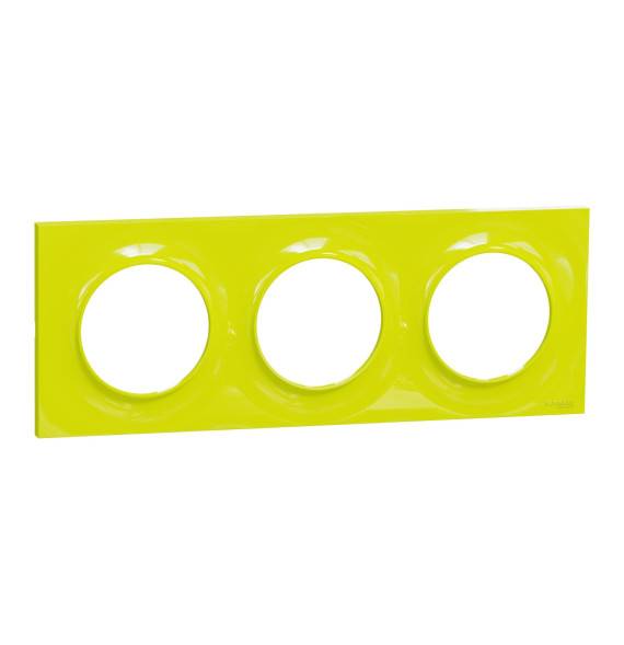 Plaque de finition Vert Chartreuse - 3 postes horiz. 