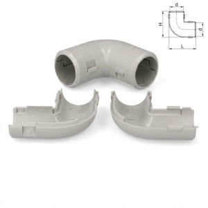 Coude ouvrable à 90° IP40 Ø25 mm - Gris - ELETTROCANALI - ECCI25