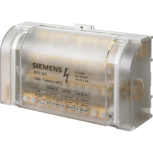 Bloc de distribution 4P, 160 A, 690 V, entrée: 1x 10-50 mm2