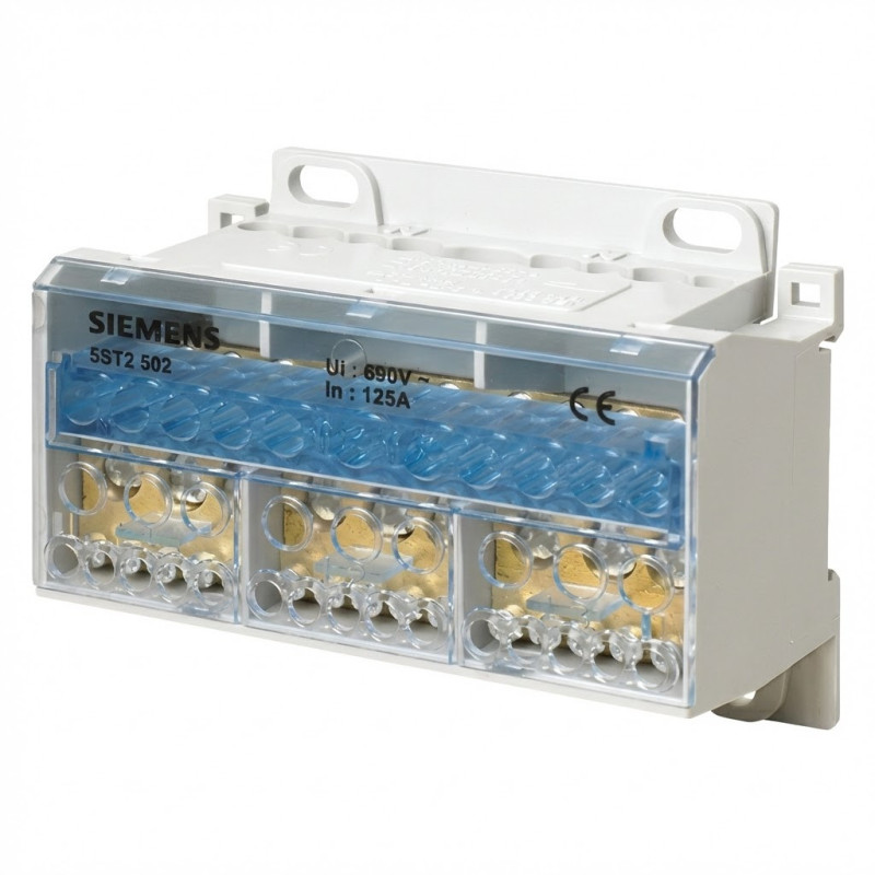 Bloc de distribution 4P, 125 A, 690 V - SIEMENS - 5ST2502,Accessoires Prise & Coffret Industriels