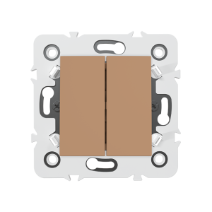 INTERRUPTEUR DOUBLE ALUMAGE VA ET VIENT MECANISME MARRON