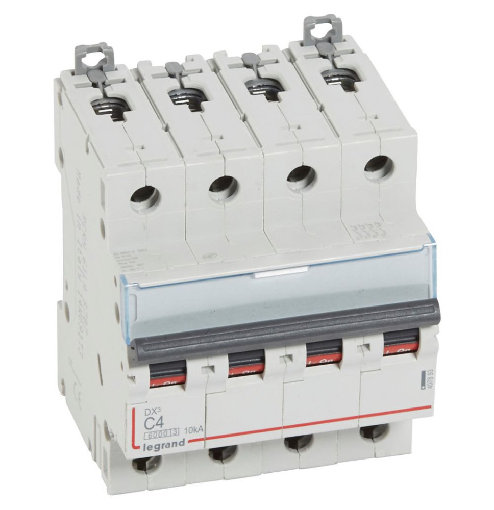 Disjoncteur DX³6000 10kA arrivée haute et départ bas à vis 4P Disjoncteur DX³6000 10kA arrivée haute et départ bas à vis 4P