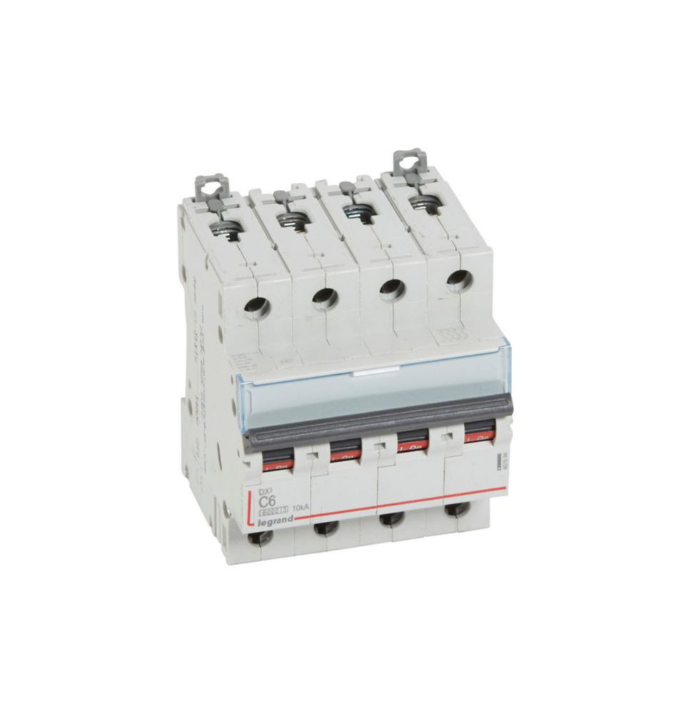 Disjoncteur DX³6000 10kA arrivée haute et départ bas à vis 4P Disjoncteur DX³6000 10kA arrivée haute et départ bas à vis 4P