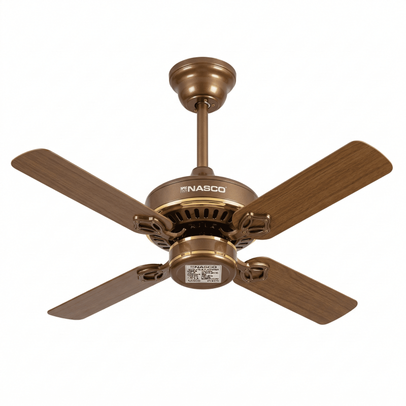 VENTILATEUR PLAFONNIER NASCO 24'' / 60W / MARRON-DORE / 4 HELICES / 220V-50Hz / 4PCS/CT - NASCO -