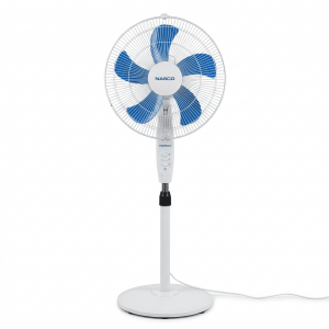 VENTILATEUR A PIED NASCO 16''/ 40W / 3 VITESSES / BLANC - 5 HELICES BLEU/ 1PC/CTN /220-240V - NASCO