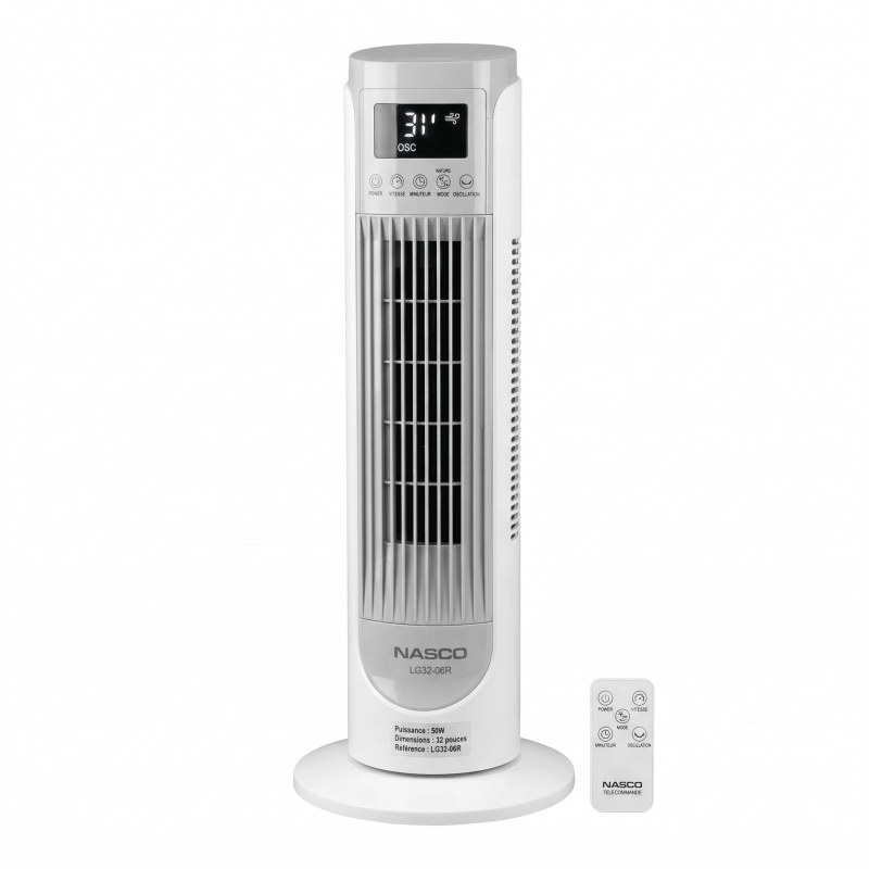 Ventilateur Colonne – Ecran Tactile – Avec Telecommande – NASCO - LG32-06R,Chauffage & ventilation