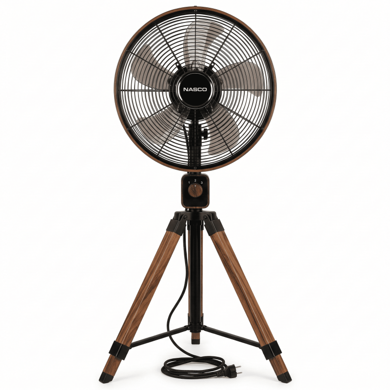Ventilateur Trepied Finition Bois & Noir- NASCO - FD-40MC,Chauffage & ventilation