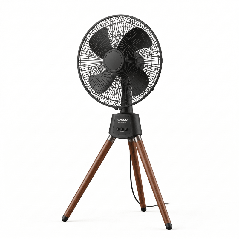 Ventilateur Trepied Finition Bois & Noir- NASCO - FD-25MC,Chauffage & ventilation