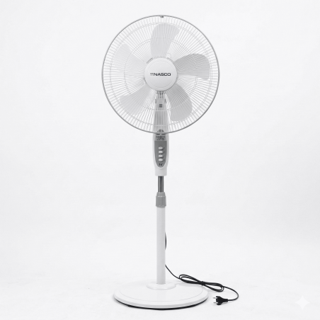 Ventilateur à pied Nasco – 3 vitesses – 16″ – Puissance 40W – 5 hélices – Contrôle manuel – NASCO -