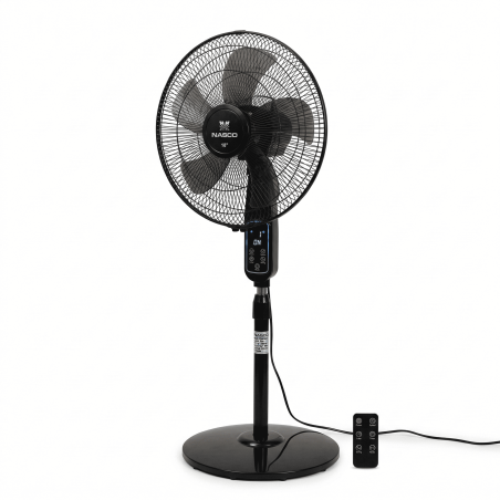 Ventilateur à pied télécommande Nasco – 3 vitesses – 16″ – Puissance 50W – 5 hélices – NASCO -