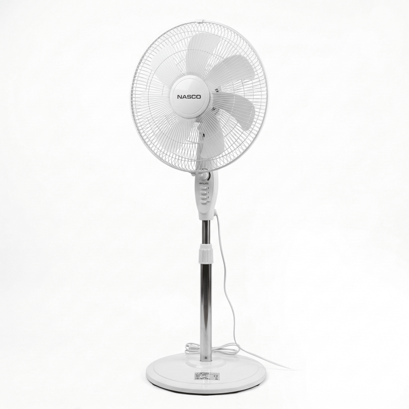 Ventilateur à pied Nasco – 3 vitesses – 16″ – Puissance 40W – 9 hélices – Contrôle manuel – NASCO -