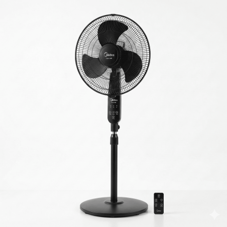 Ventilateur à pied avec télécommande Midea – 40W – 3 vitesses – 3 hélices – Midea -