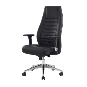 Fauteuil de bureau de direction en simili cuir noir Mécanisme synchrone, blocage en 4