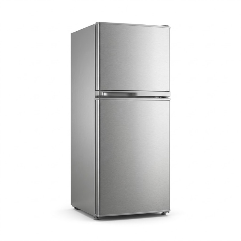 Frigo NASCO – 107 L (73 L + 35 L) – Silver – Avec clé – Économie d’énergie – 220-240 V – R600a –