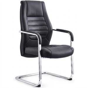 Fauteuil visiteur noir avec accoudoirs et une structure métallique,Chaise & Fauteuil Bureau
