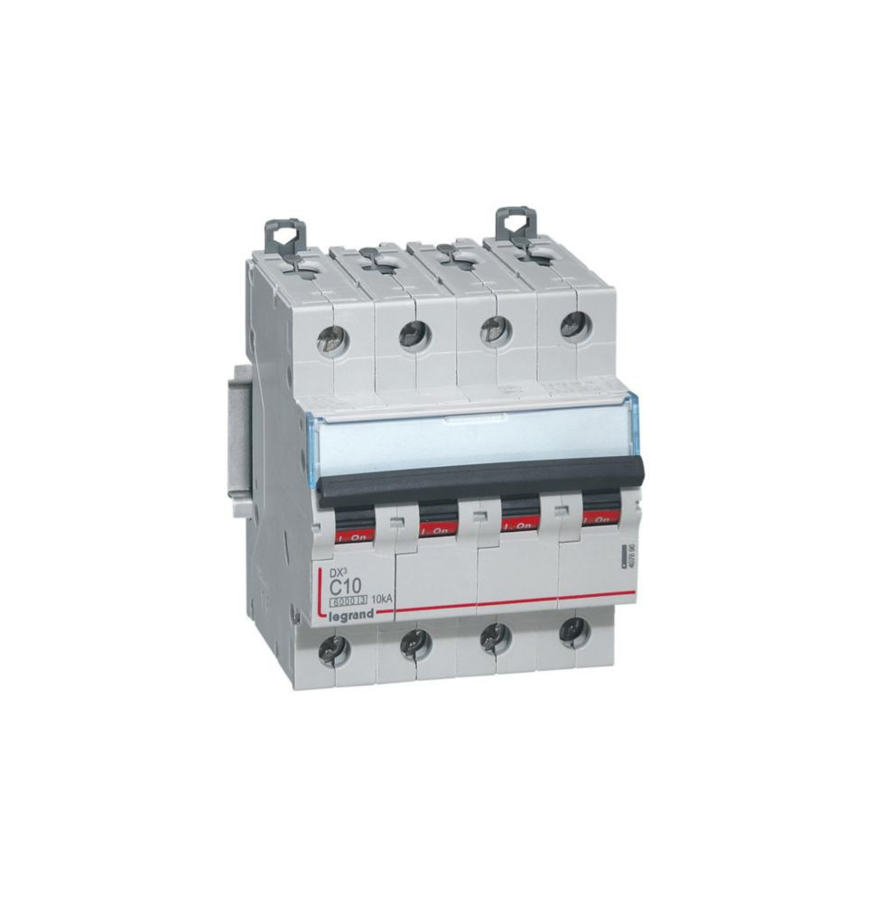 Disjoncteur DX³6000 10kA arrivée haute et départ bas à vis 4P Disjoncteur DX³6000 10kA arrivée haute et départ bas à vis 4P