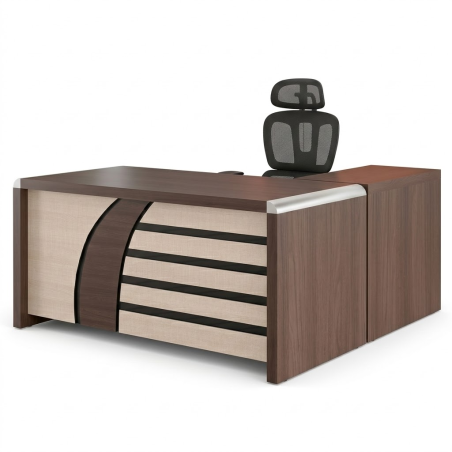 Bureau Agent moderne en bois avec retour 160 x 80 x 75 cm,Bureau, Table de réunion & Comptoir