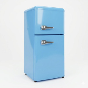 Petit réfrigérateur rétro – 2 portes – Bleu – 110 L (86 L net) – R600a – Économie d’énergie - NASCO