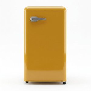 Petit réfrigérateur rétro – 1 porte – Jaune – 100 L (76 L net) – R600a – Économie d’énergie - NASCO