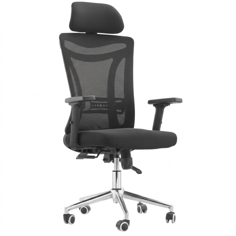 Fauteuil de bureau directionnel ergonomique en maille avec appui-tête,Chaise & Fauteuil Bureau