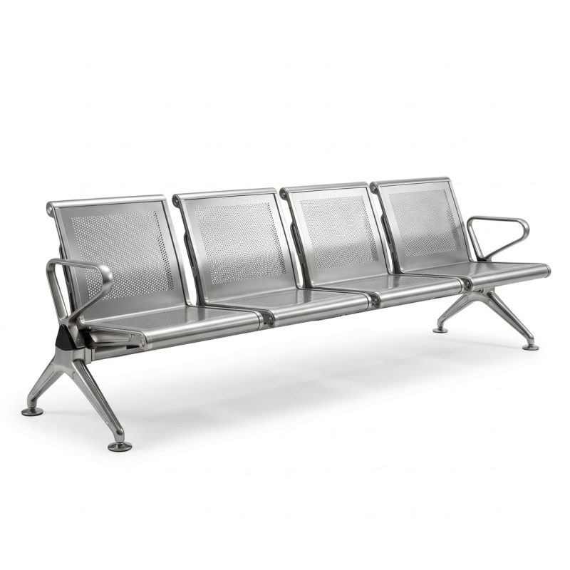 Banquette d'attente à 4 places en inox,Banquette