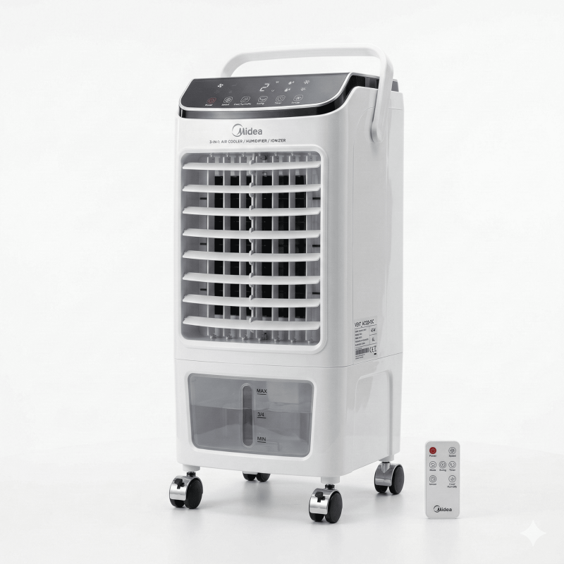 Ventilateur Air Cooler à roulette avec télécommande Midea – 3 vitesses – Réservoir 6L – Midea -