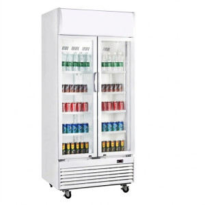 Refroidisseur vertical - 2 battants - 658 l - r290 - vitre blanc - clé - 220‑240 v - 360 w - Nasco