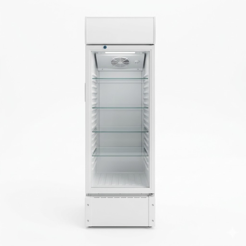 Refroidisseur vertical - 1 battant vitre - refroidisseur à ventilation - économie d’énergie 228 L -