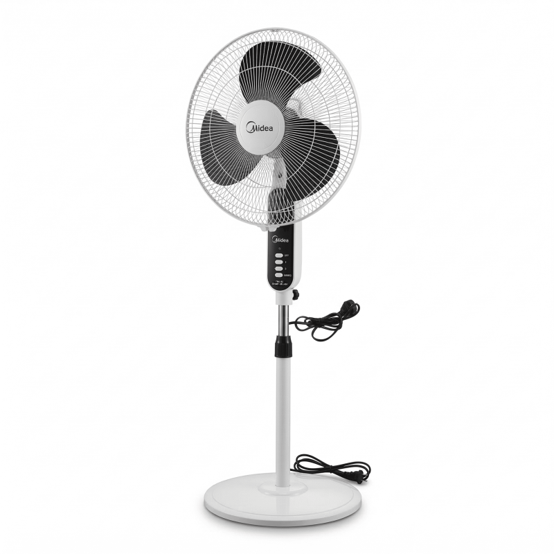 Ventilateur à pied – 16″ – 3 hélices – 3 vitesses – 220-240V – 50W – Midea - FS40-18C,Chauffage &