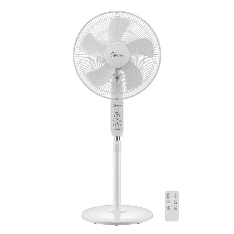 Ventilateur à Pied AVEC TELECOMMANDE/MODE SILENCE/BLANC – MIDEA - FS40-18ARW,Chauffage & ventilation