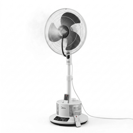 Ventilateur à pied et brumisateur à eau télécommandé Litrage d’eau 1,8L – Midea -