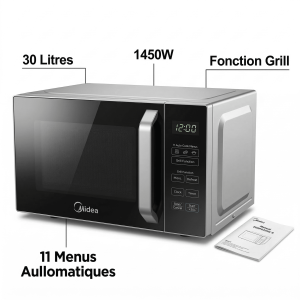Micro-Onde avec poignée Midea – cuisson automatique – Affichage numérique – Manuel – Midea -