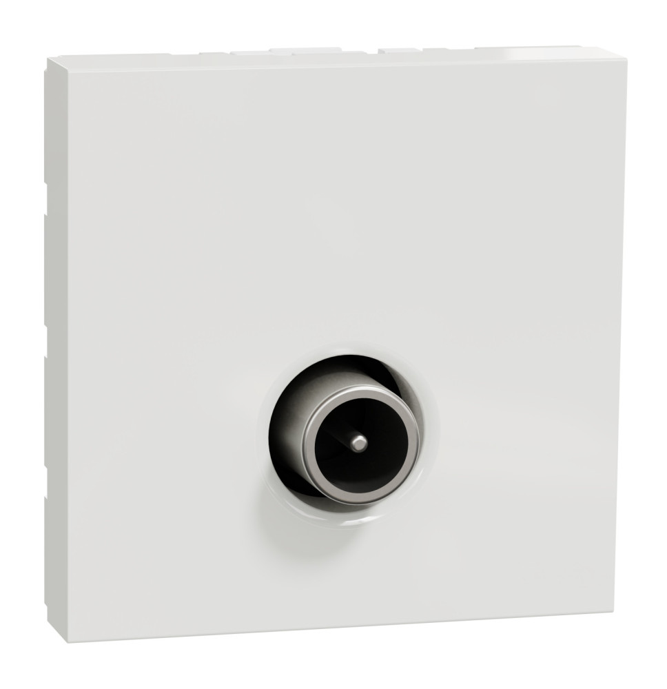 Prise télévision - TV mâle - individuel - 2 mod - Blanc - méca Prise télévision - TV mâle - individuel - 2 mod - Blanc - méca