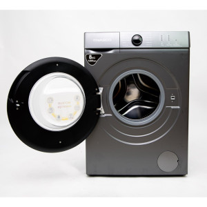 Machine à laver 8Kg - Front Load - Automatique - 1200Tpm, Inverter, Gris Fonce, 1750W, 220-240V -