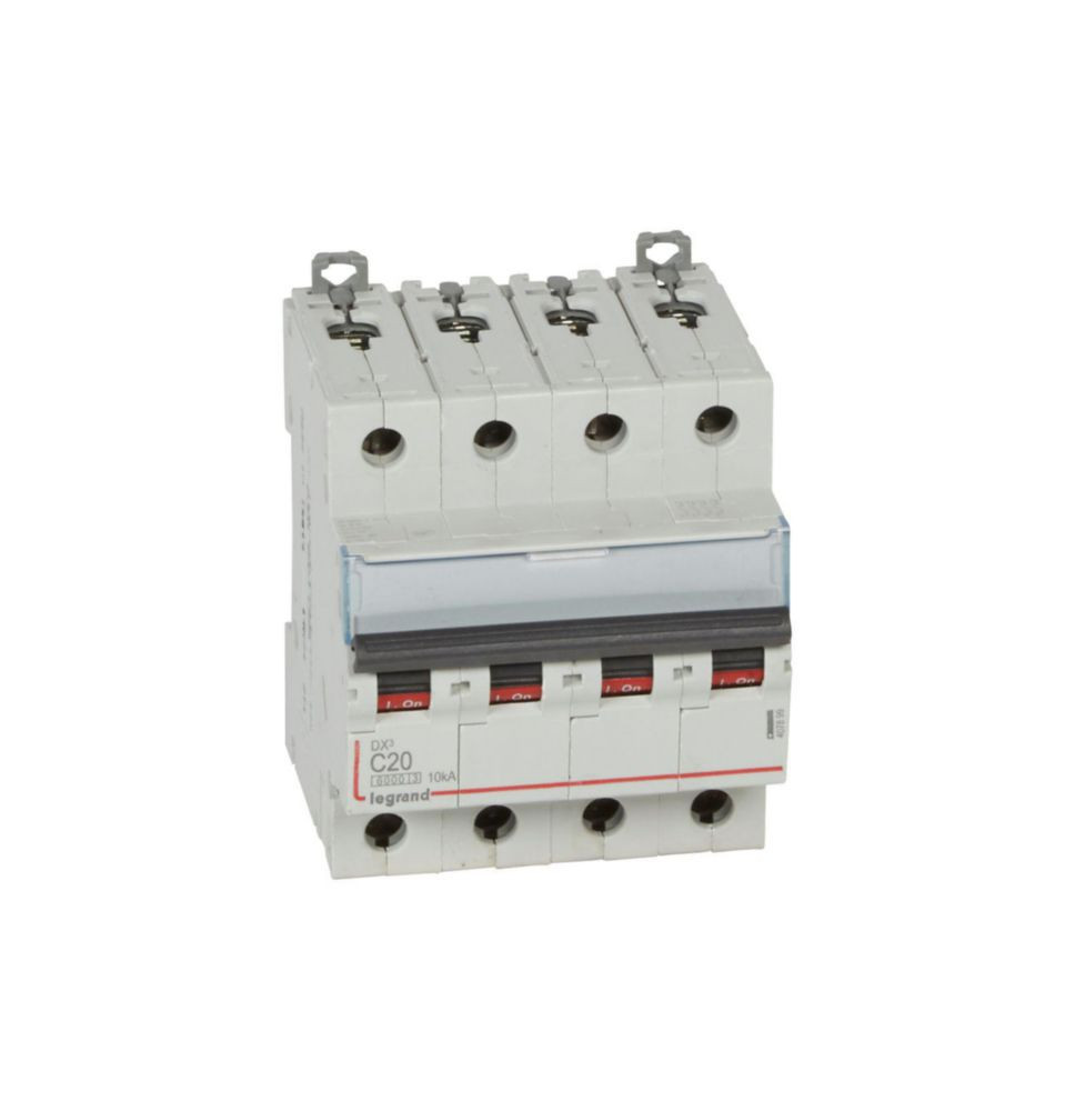 Disjoncteur DX³6000 10kA arrivée haute et départ bas à vis 4P Disjoncteur DX³6000 10kA arrivée haute et départ bas à vis 4P