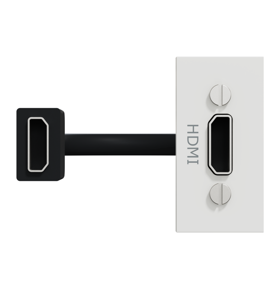 Prise HDMI préconnectorisée - 1 mod - Blanc - méca seul - Unica Prise HDMI préconnectorisée - 1 mod - Blanc - méca seul - Unica