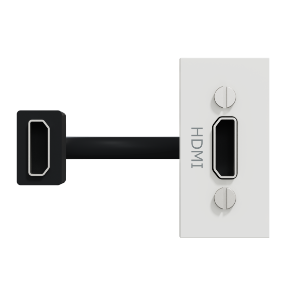 Prise HDMI préconnectorisée - 1 mod - Blanc - méca seul - Unica
