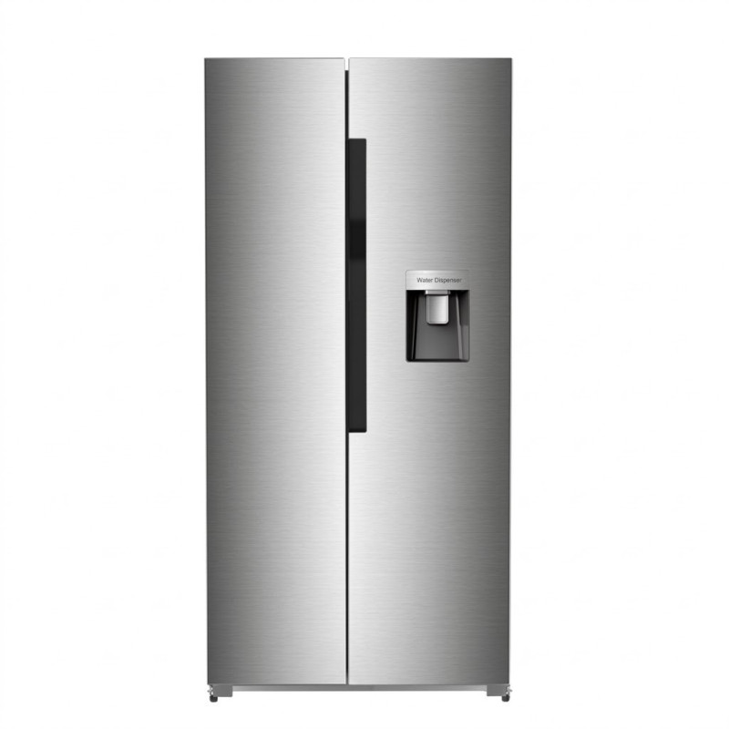 Réfrigérateur américain - 2 portes - 460l net (280l+180l) - distributeur d’eau - inox - no frost -