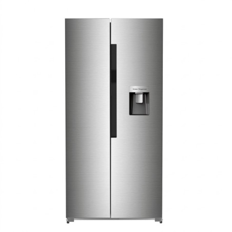 Réfrigérateur américain - 2 portes - 460l net (280l+180l) - distributeur d’eau - inox - no frost -