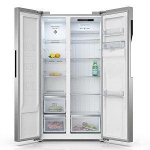 Réfrigérateur américain - 2 portes - 460l net (280l+180l) - distributeur d’eau - inox - no frost -