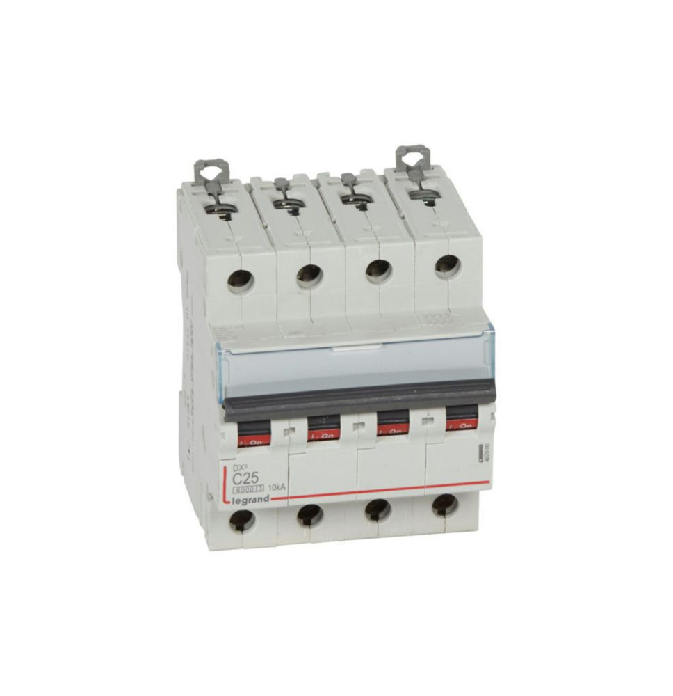 Disjoncteur DX³6000 10kA arrivée haute et départ bas à vis 4P Disjoncteur DX³6000 10kA arrivée haute et départ bas à vis 4P