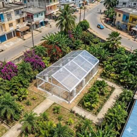 Location de  Chapiteau climatisé transparent 200 m2 (10x20m ) sans parquet
