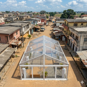 Location de Chapiteau climatisé transparent 100 m2 (10x10m ) sans parquet