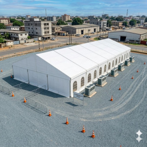 Location de Chapiteau climatisé  625 m2 (25x25m ) sans parquet