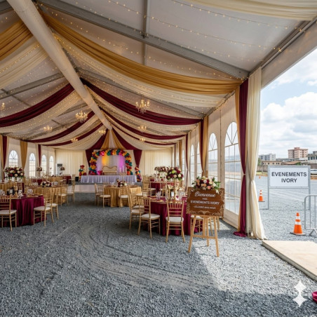 Location de Chapiteau climatisé  625 m2 (25x25m ) sans parquet